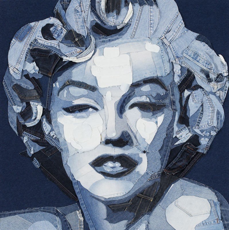 英国艺术家伊恩·贝里是布料，尤其是牛仔布的忠实爱好者。