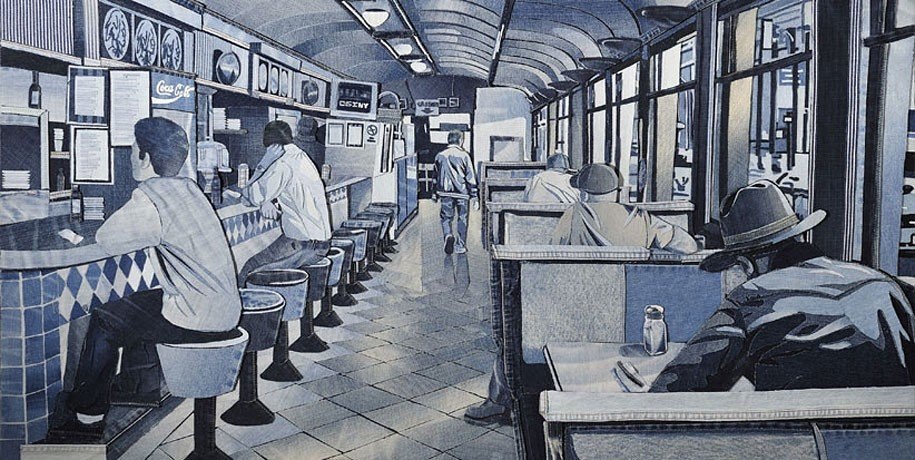 英国艺术家伊恩·贝里是布料，尤其是牛仔布的忠实爱好者。 - 6