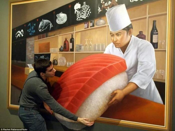 In der südkoreanischen Stadt Pusan befindet sich das Museum für optische Täuschungen – Gemälde, die aus bestimmten Winkeln betrachtet sehr realen Gegenständen ähneln. - 7