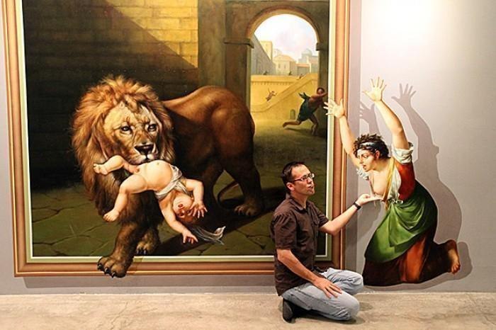 In der südkoreanischen Stadt Pusan befindet sich das Museum für optische Täuschungen – Gemälde, die aus bestimmten Winkeln betrachtet sehr realen Gegenständen ähneln. - 5