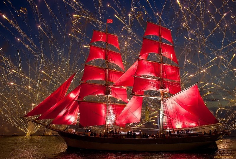 El espectáculo “Velas Rojas” en San Petersburgo, Rusia