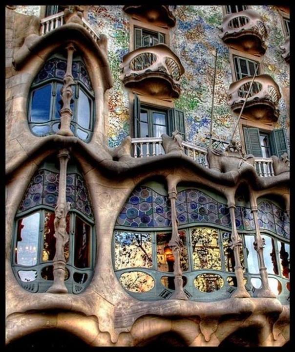 Die Werke von Gaudí in Barcelona, Spanien.