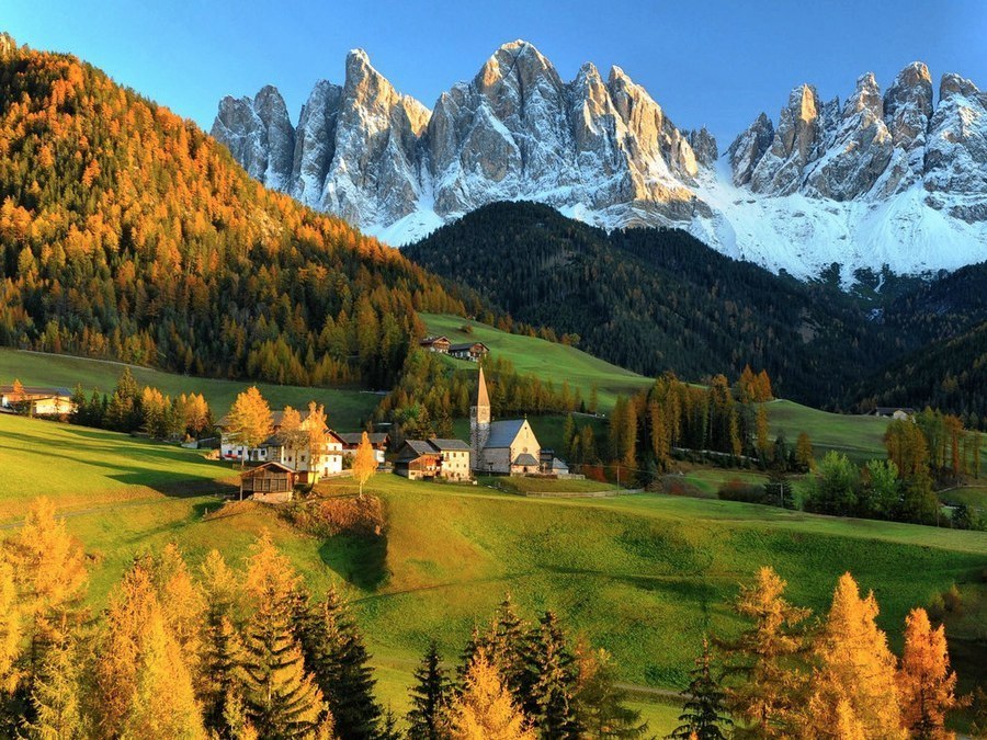 A village in the Dolomites Alps