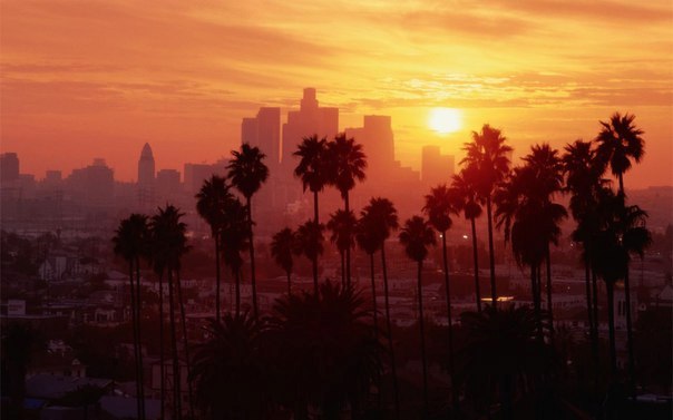 Sunset in Los Angeles, California