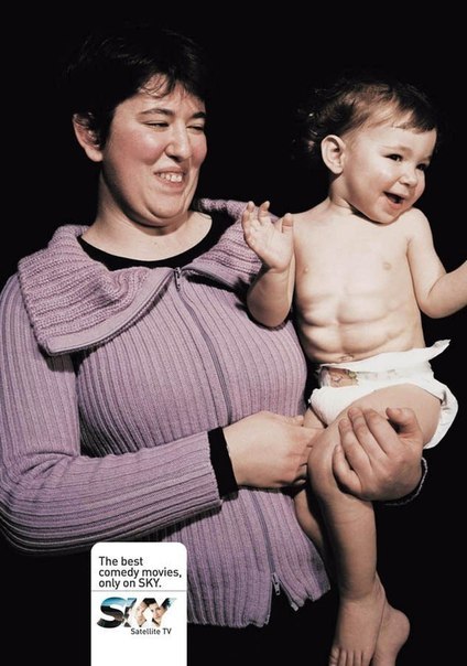 Komedijski kanał Sky: „Śmiech rozwija mięśnie brzucha”.