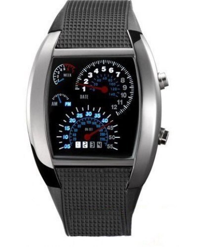 Reloj de pulsera led “Velocímetro”: un accesorio con un auténtico espíritu masculino.