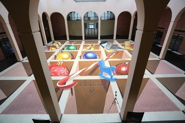 En Ucrania se creó el dibujo 3D más grande del mundo, con una superficie de 457,5 metros cuadrados.