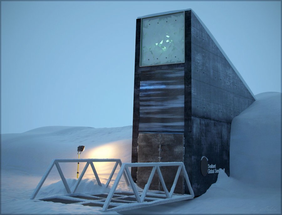 Глобальное подземное хранилище на Шпицбергене (Svalbard Global Seed Vault), открывшееся в феврале 2008 года, является самым крупным банком семян мира. - 1
