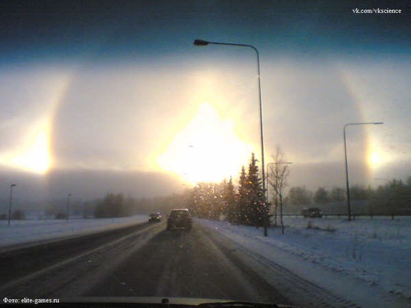 Pargelio… El Pargelio es uno de los tipos de halos; se presenta como una mancha brillante y arcoírisada a la altura del sol.