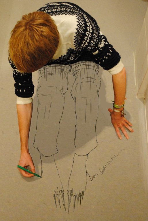 Der britische Illustrator Dan Lester kombiniert in seinen Arbeiten Fotografien und Zeichnungen.