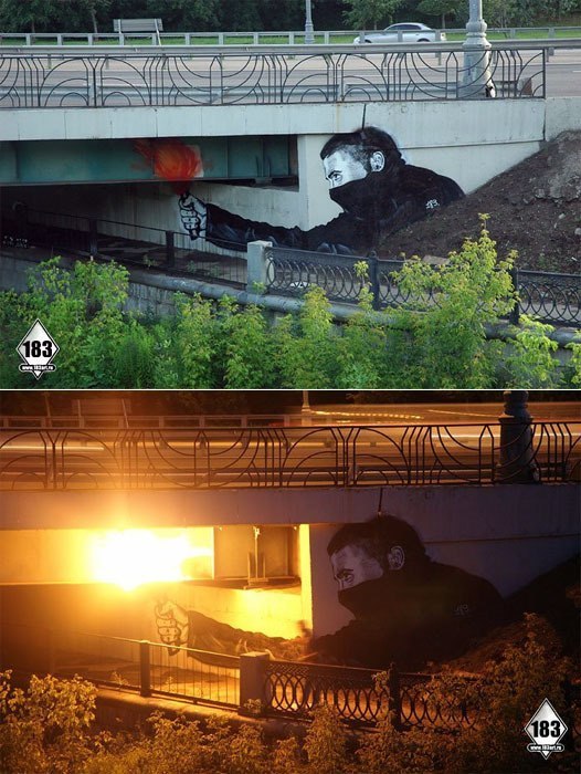 Arte callejero que incorpora elementos del entorno urbano. - 7