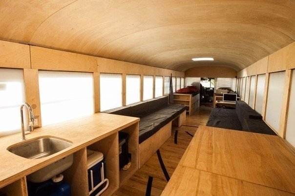 A house on wheels made from a school bus. - 6