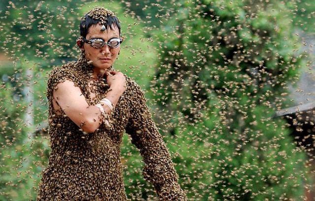 Kostüm aus 26 Kilogramm Bienen. - 5