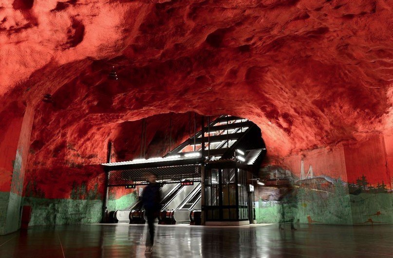Solna metro station in Stockholm, Sweden