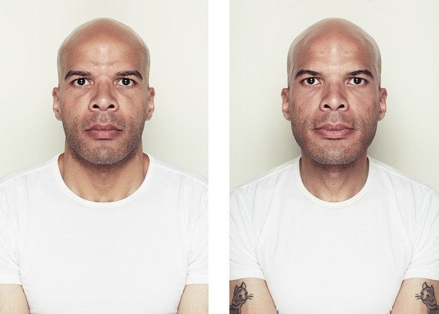 Der Fotograf Alex John Beck hat eine ungewönde Serie von Porträts erstellt: Er nutzte die Prinzipien der Symmetrie und spiegelte zunächst die linke Hälfte des Gesichts, und anschließend auch die rechte Hälfte, bei derselben Person. - 3