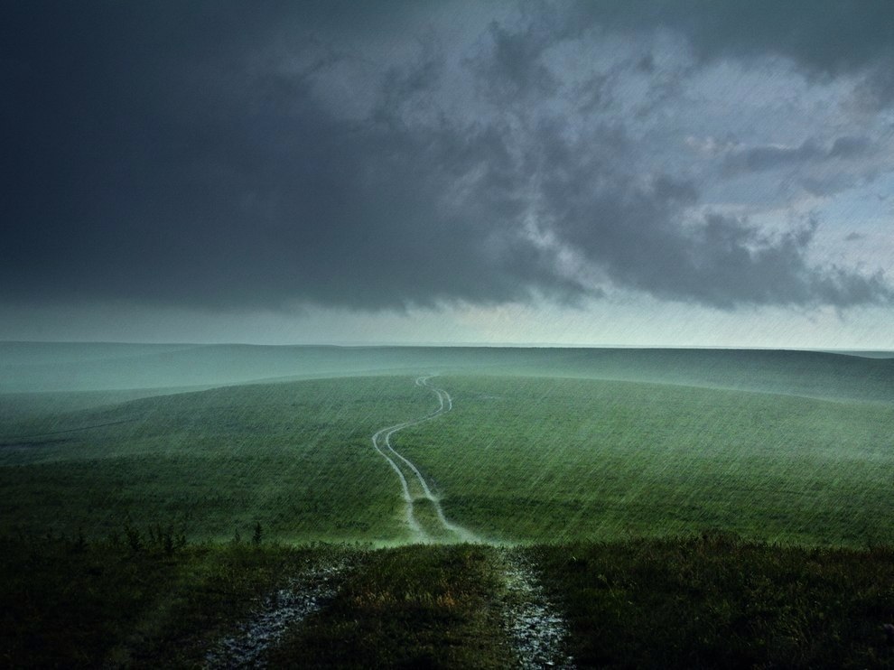 Дождь в поле, Штат Канзас, США