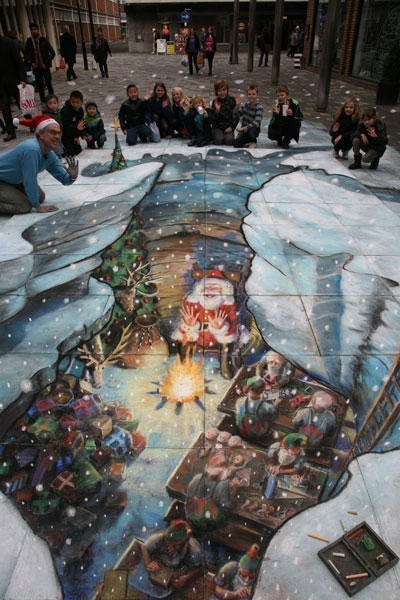 Искусство уличных рисунков с трехмерной иллюзией - 8