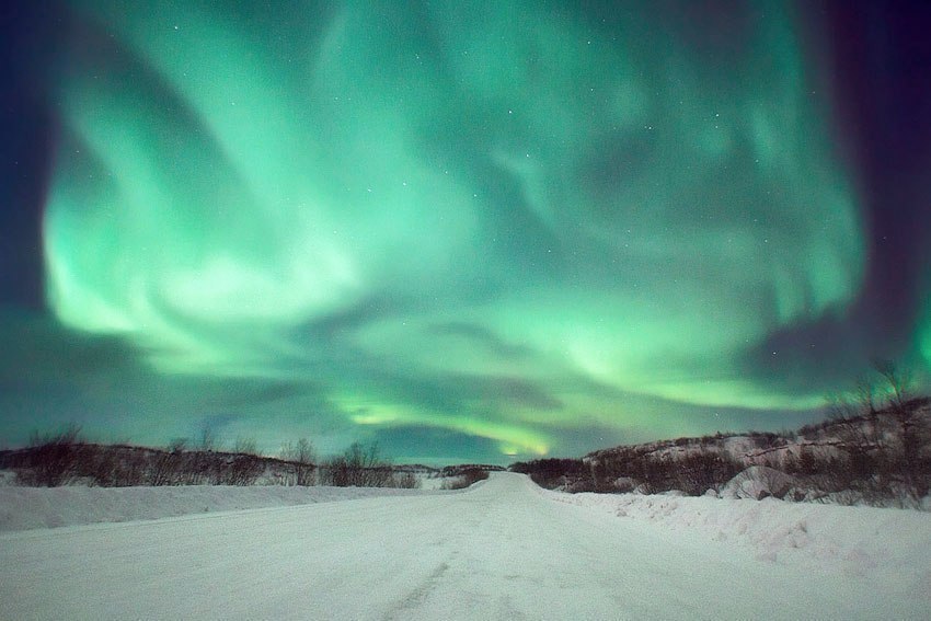 Северное сияние на Кольском полуострове, Россия