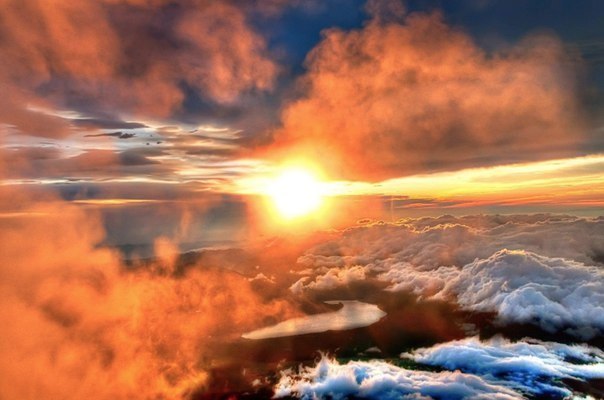 Sunset on top of Mount Fuji, Japan