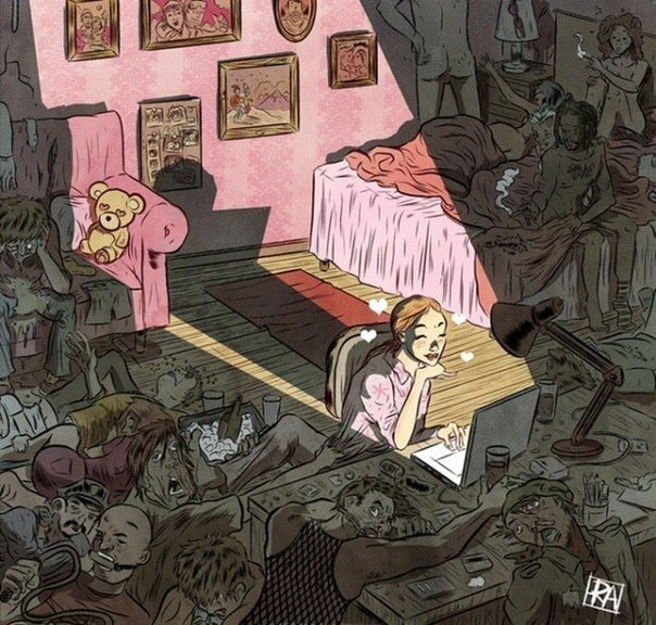 Жестко и со смыслом. Скандальные, полные специфического юмора иллюстрации, некоторые из которых весьма известны в сети. Работы Рафаэля Альвареса