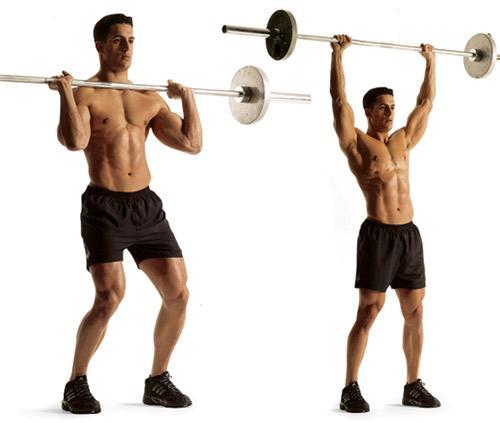 АРМЕЙСКИЙ ЖИМ СТОЯ. Классический жим штанги с груди стоя или, как его еще называют – армейский жим штанги. Сравнительно недавно в тренажерках у военных легко было найти штангу, но не всегда были доступны скамьи. Вот и приходилось воякам помногу делать жим