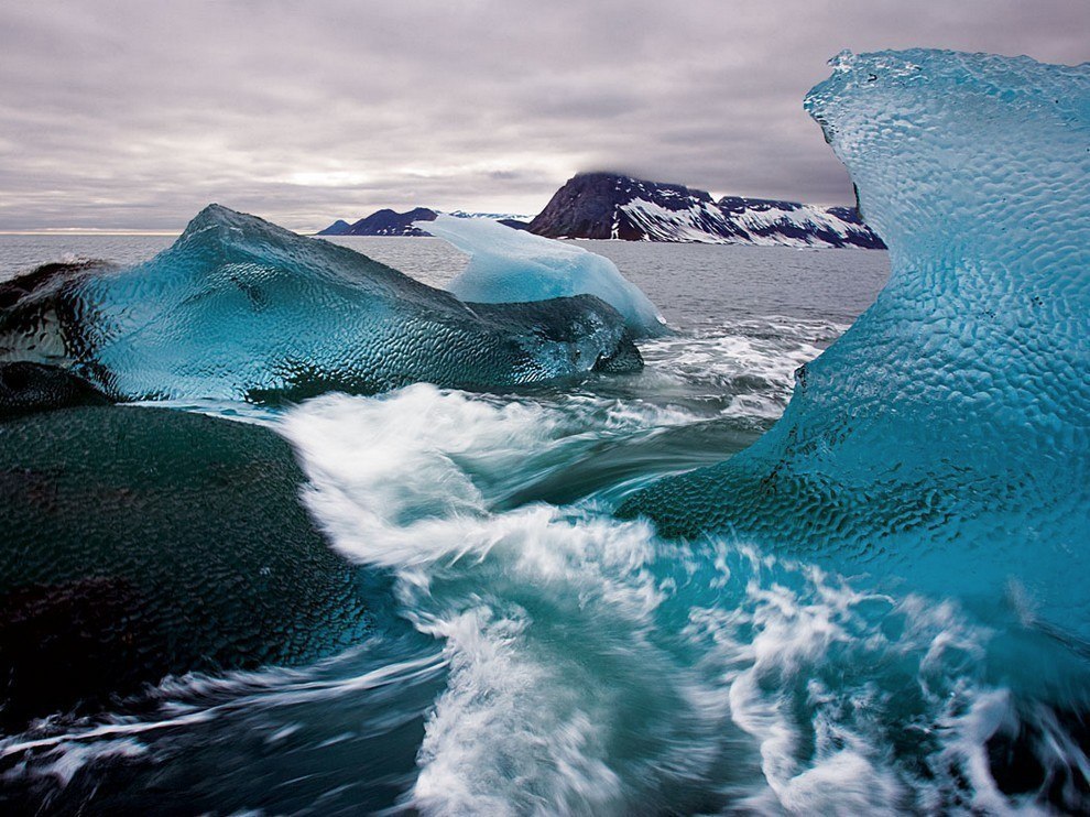 Айсберги у берегов Шпицбергена, Норвегия