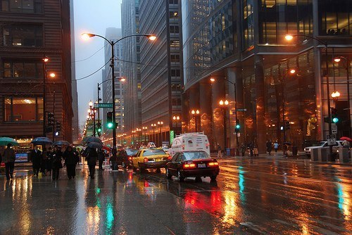 Дождливый день в Нью-Йорке, США