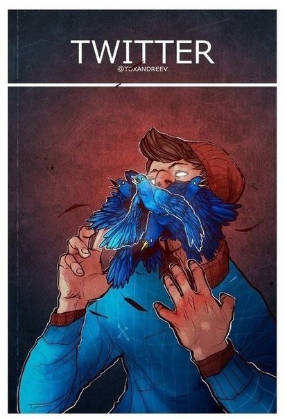 Иллюстрации социальных сетей от Антона Андреева