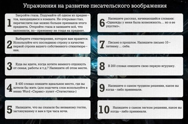 43 упражнения для развития писательского мастерства!