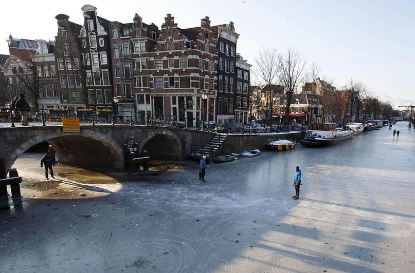 Frozen Canals of Amsterdam, Holland - 6