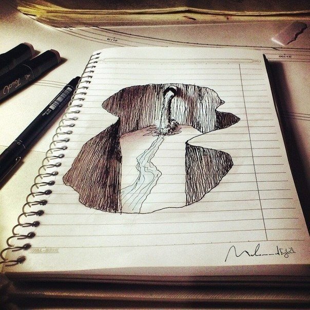 20-летний студент архитектурного отделения из Сирии Muhammad Ejleh в свободное от учебы время создает удивительные трехмерные рисунки