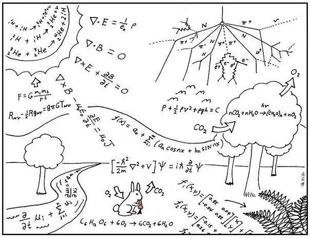Каким видят мир обычные люди (картинка 2) и учёные (картинка 1)