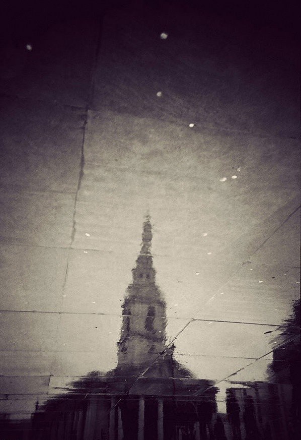 London in reflections puddles - 4