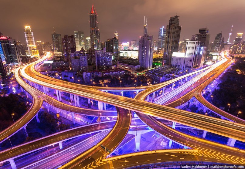 Ночной Шанхай с высоты - 6