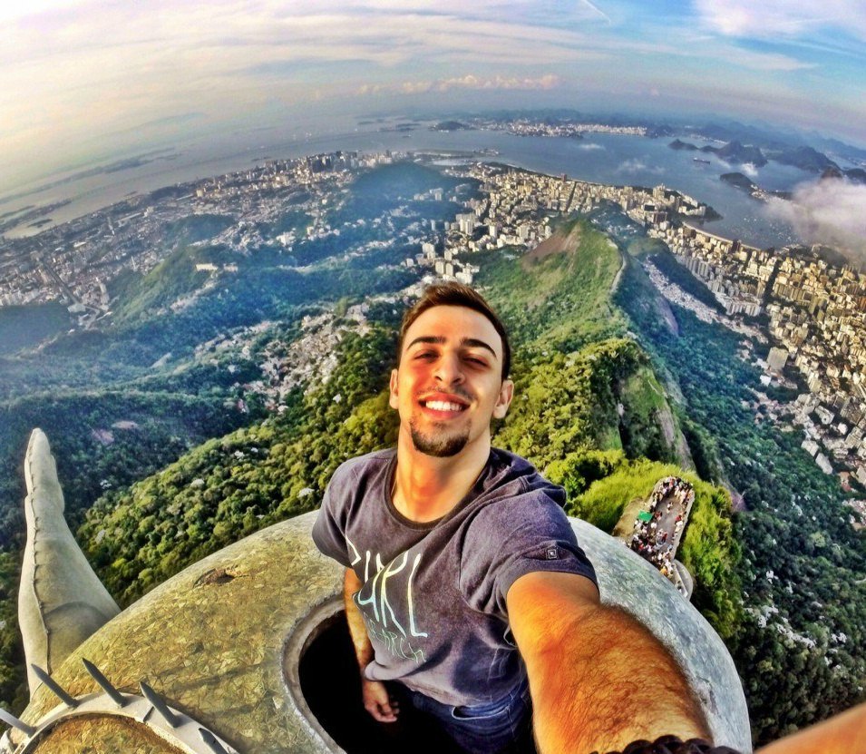 Selfi on the top of the statue of Christ the Redeemer in Rio de Janeiro - 5