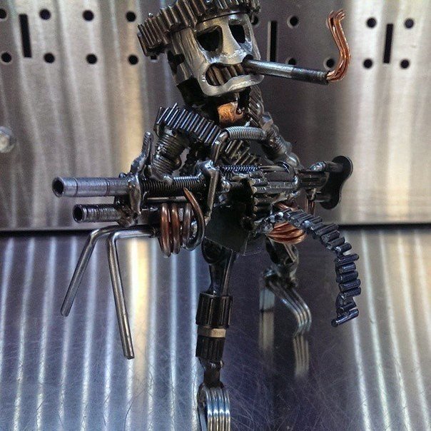 Суровые работы из деталей от мертвых двигателей и металлолома от парня по имени Tyler из компании Tigger Welding. . Восхитительно и чертовки брутально.<br>Вот это искусство, вот это красота - 6