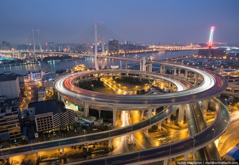 Ночной Шанхай с высоты - 5