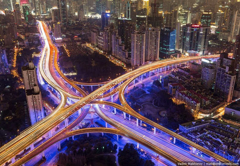 Ночной Шанхай с высоты - 8