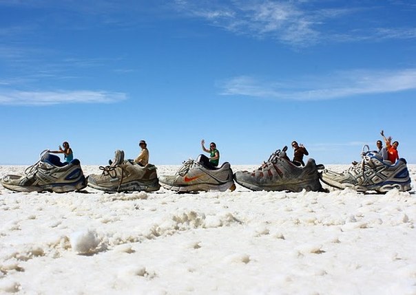 Solonchak Uyuni (Salar de Uyuni) - dried salt lake in the south of the desert plain of Altiplano, Bolivia
