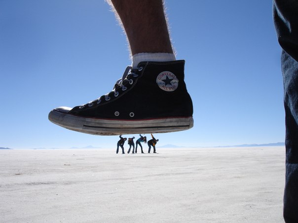 Solonchak Uyuni (Salar de Uyuni) - dried salt lake in the south of the desert plain of Altiplano, Bolivia - 6