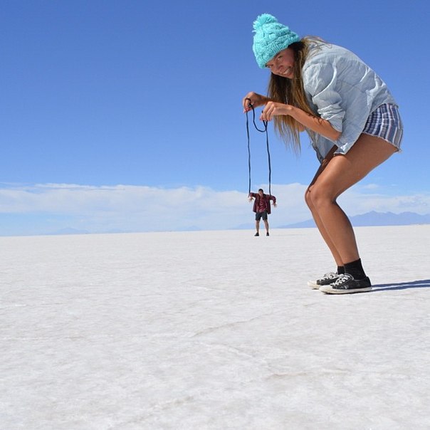 Solonchak Uyuni (Salar de Uyuni) - dried salt lake in the south of the desert plain of Altiplano, Bolivia - 8