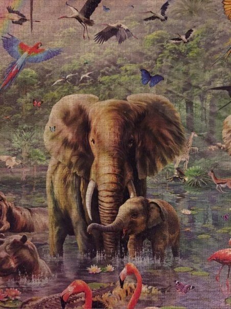 The girl collected the biggest puzzle in the world. <br> 33.600 details