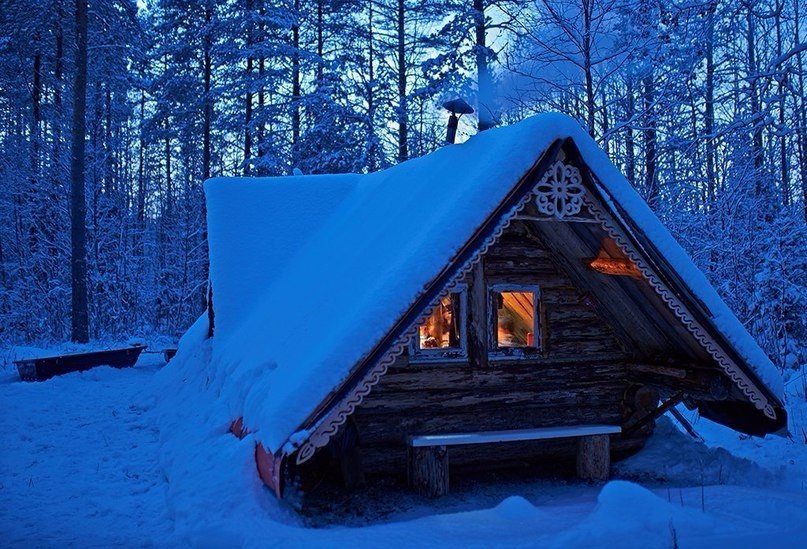 Избушка в Архангельской тайге