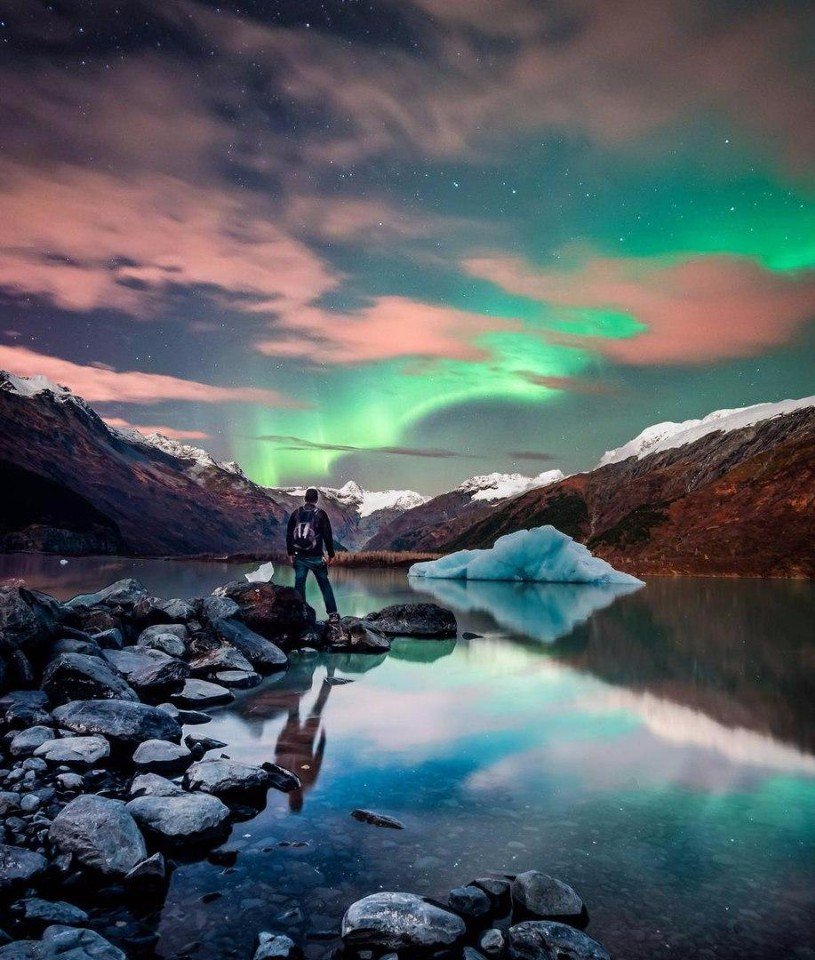 Северное сияние на Аляске