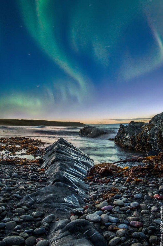 Мурманская область. Воды и скалы полуостровов Средний и Рыбачий. <br>Сентябрь 2016г.