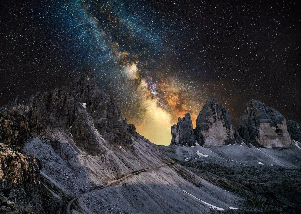 Ночь над Доломитовыми Альпами, Италия
