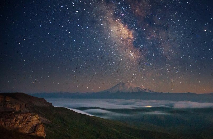 Ночное небо над Эльбрусом, Кабардино-Балкария - 5