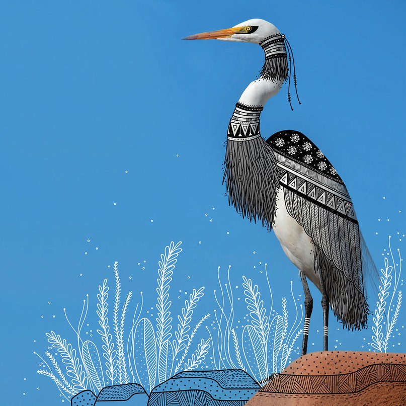 Иллюстратор ​ Rohan Sharad Dahotre оформил фотографии животных в этническом стиле.  - 6