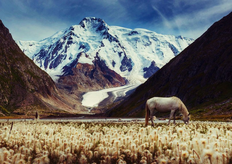 Долина горного хребта Терскей Ала-Тоо, Киргизия.