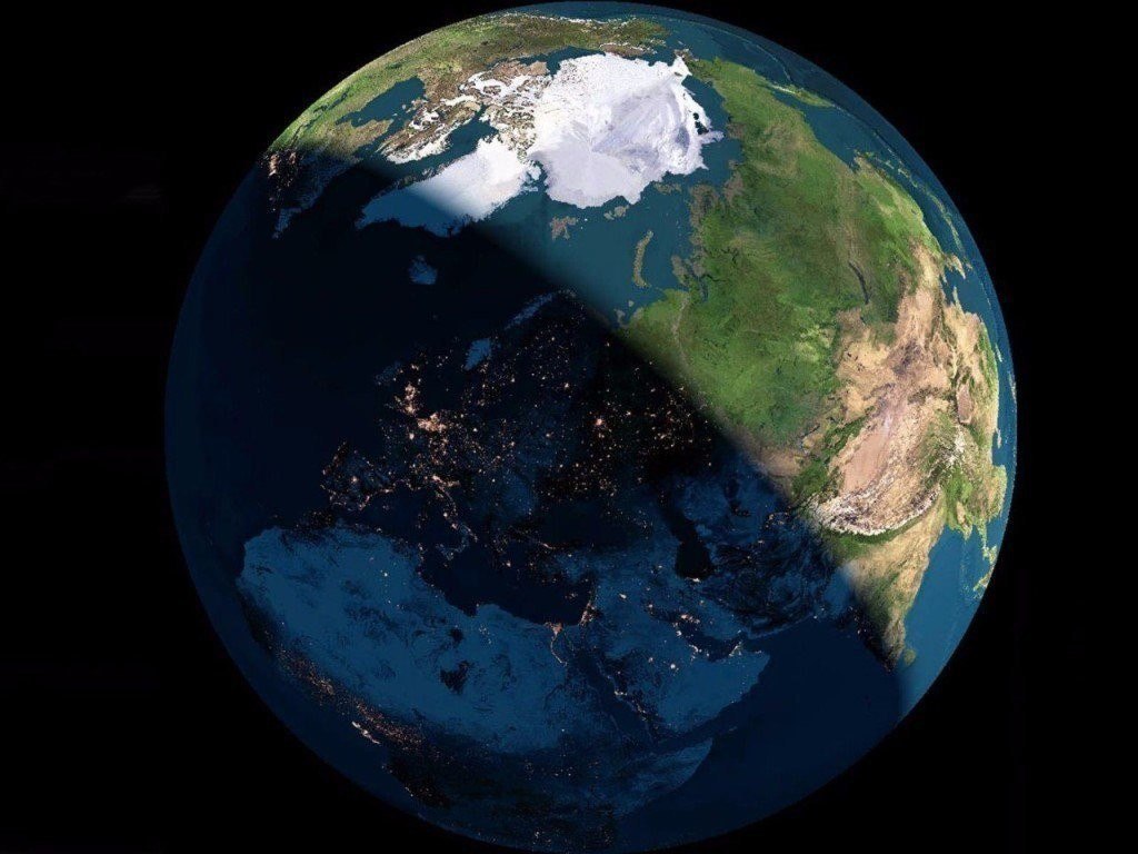 Планета Земля. День и ночь из космоса.<br><br>Вокруг Света в Instagram @roundtheworld2